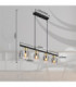 Hollsy Bar Pendant Ceiling Light Matt Black 4x E14-8