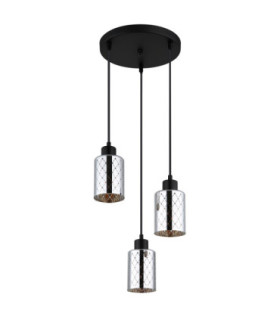 Alonso Cluster Pendant Ceiling Light Matt Black 3x E27-2
