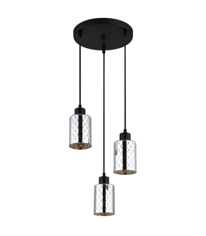 Alonso Cluster Pendant Ceiling Light Matt Black 3x E27-2
