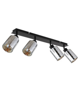Alonso Ceiling Spotlight Bar Matt Black 4x E27-2