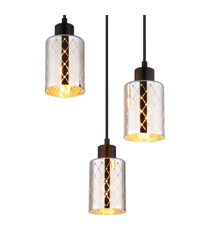 Alonso Cluster Pendant Ceiling Light Matt Black 3x E27-3