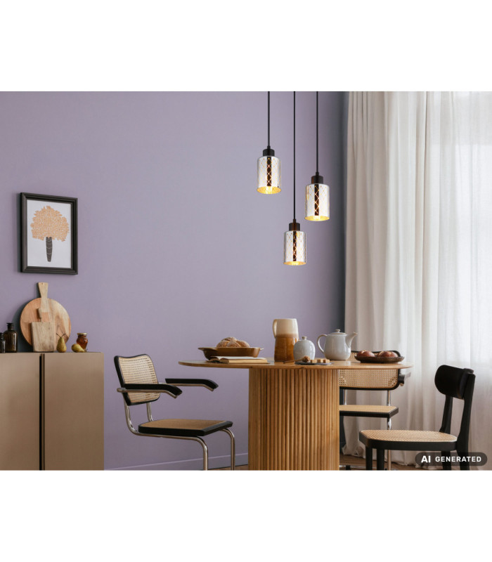 Alonso Cluster Pendant Ceiling Light Matt Black 3x E27-6