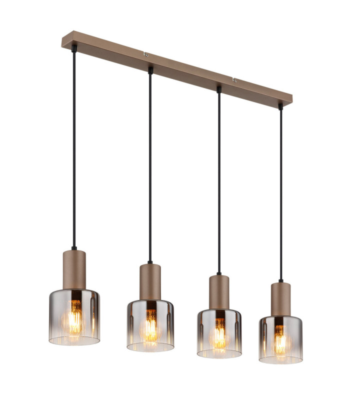 Walton Bar Pendant Ceiling Light Matt Coffee Colour  4x E27-1