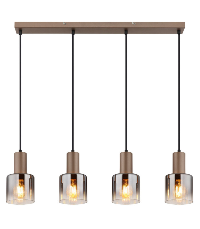 Walton Bar Pendant Ceiling Light Matt Coffee Colour  4x E27-3