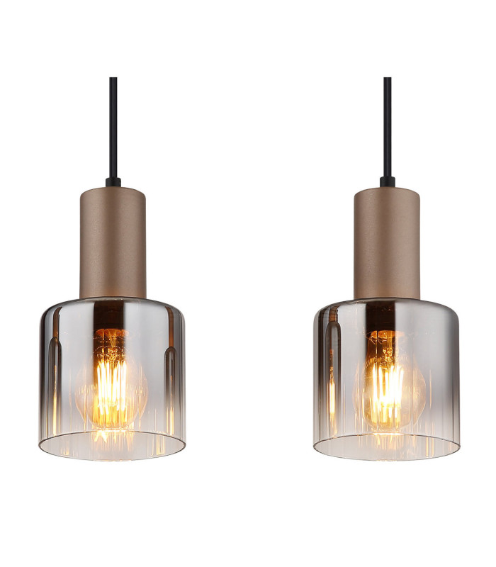 Walton Bar Pendant Ceiling Light Matt Coffee Colour  4x E27-4