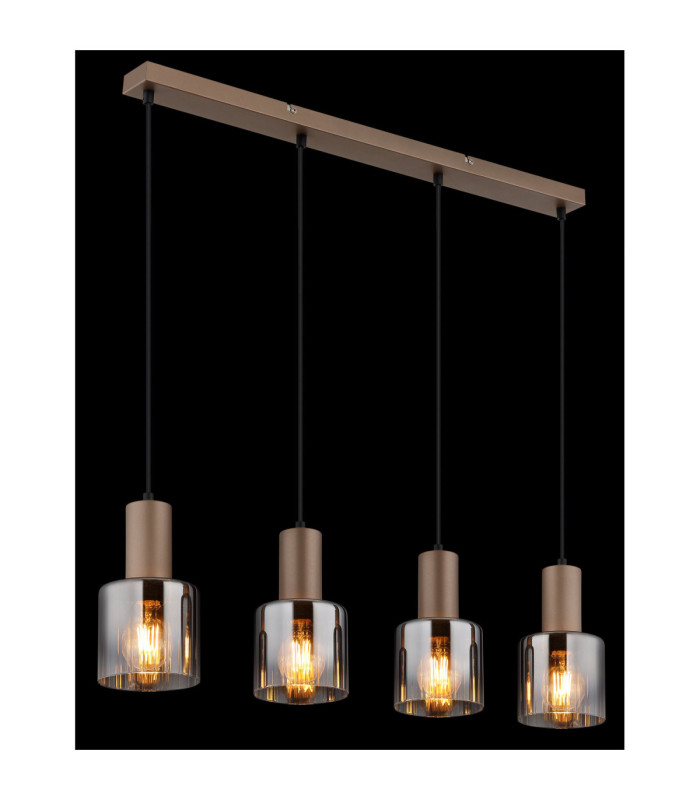 Walton Bar Pendant Ceiling Light Matt Coffee Colour  4x E27-5