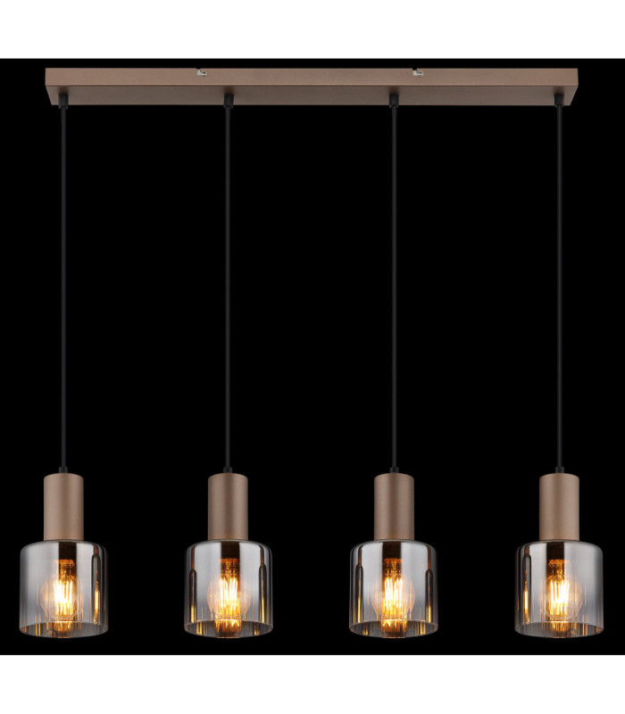 Walton Bar Pendant Ceiling Light Matt Coffee Colour  4x E27-6