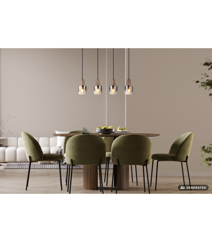 Walton Bar Pendant Ceiling Light Matt Coffee Colour  4x E27-8