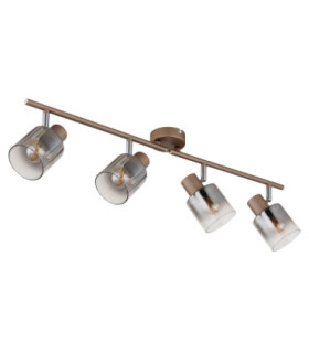 Walton Ceiling Spotlight Bar Matt Coffee Colour  4x E14-2