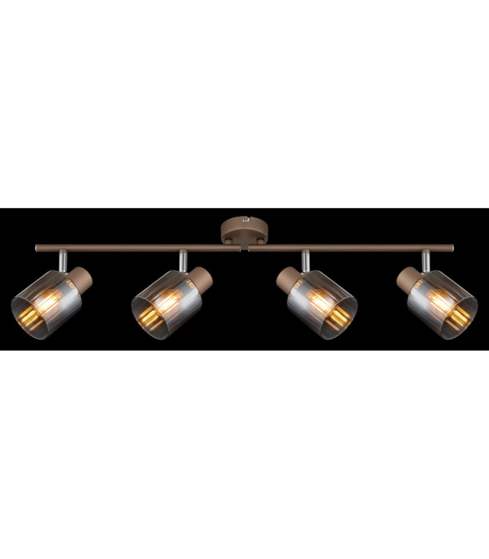 Walton Ceiling Spotlight Bar Matt Coffee Colour  4x E14-6