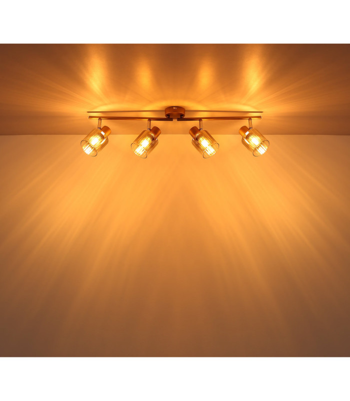 Walton Ceiling Spotlight Bar Matt Coffee Colour  4x E14-7