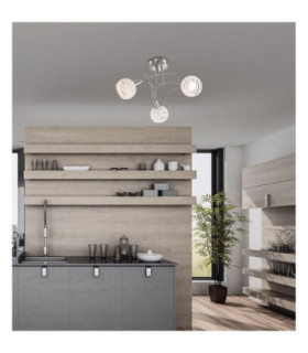 Elliott Multi Arm Semi Flush Ceiling Lamp Matt Nickel 3x E14 3000K-2