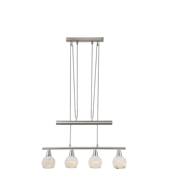 Elliott Bar Pendant Ceiling Light Matt Nickel 4x E14 3000K-1