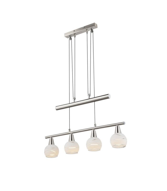 Elliott Bar Pendant Ceiling Light Matt Nickel 4x E14 3000K-3