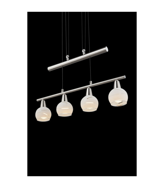 Elliott Bar Pendant Ceiling Light Matt Nickel 4x E14 3000K-9