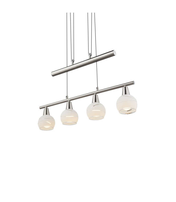 Elliott Bar Pendant Ceiling Light Matt Nickel 4x E14 3000K-10