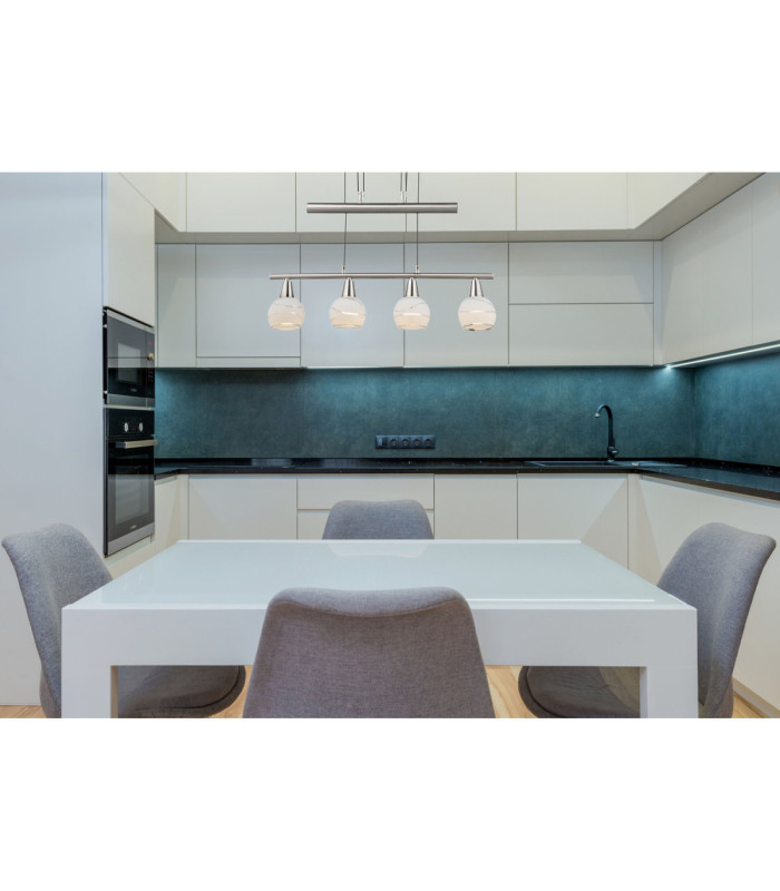 Elliott Bar Pendant Ceiling Light Matt Nickel 4x E14 3000K-11