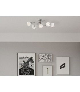 Elliott Multi Arm Semi Flush Ceiling Lamp Matt Nickel 5x E14-2