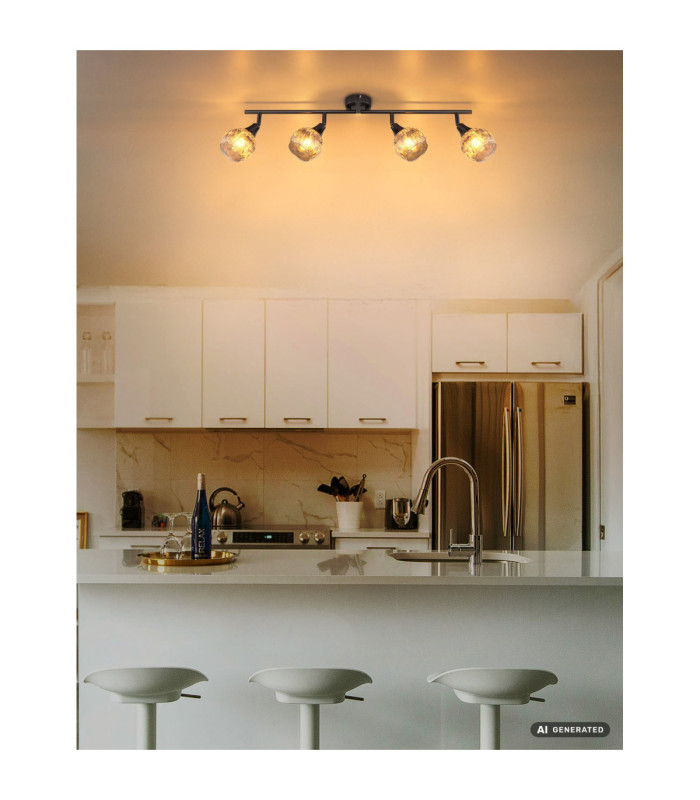 Frosta Ceiling Spotlight Bar Matt Gunmetal 4x E14-9