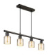 Villegas Bar Pendant Ceiling Light Matt Gunmetal 4x E14-1