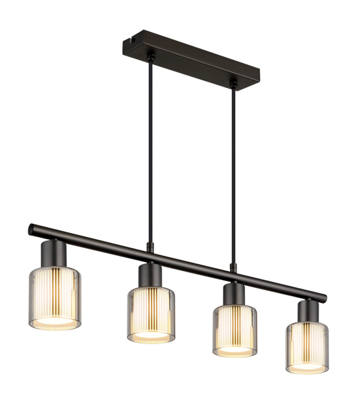 Villegas Bar Pendant Ceiling Light Matt Gunmetal 4x E14-1
