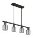 Villegas Bar Pendant Ceiling Light Matt Gunmetal 4x E14-2