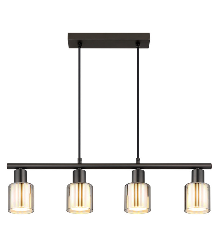 Villegas Bar Pendant Ceiling Light Matt Gunmetal 4x E14-3