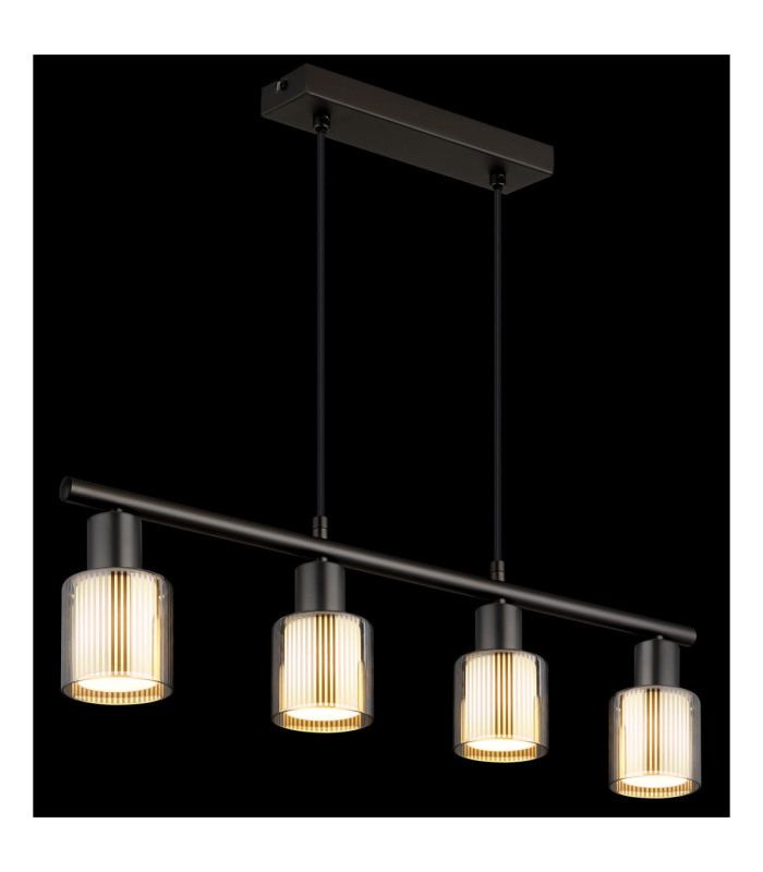 Villegas Bar Pendant Ceiling Light Matt Gunmetal 4x E14-5