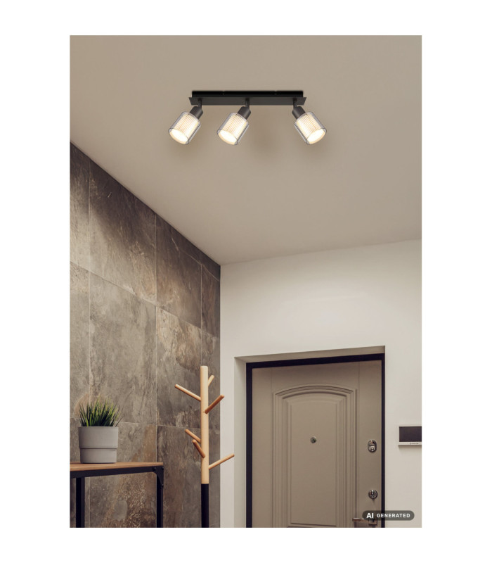 Villegas Ceiling Spotlight Bar Matt Gunmetal 3x E14-7