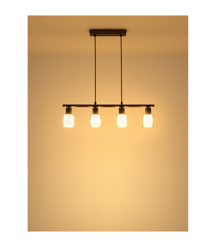 Villegas Bar Pendant Ceiling Light Matt Gunmetal 4x E14-6
