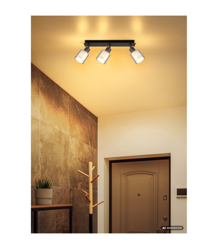 Villegas Ceiling Spotlight Bar Matt Gunmetal 3x E14-8