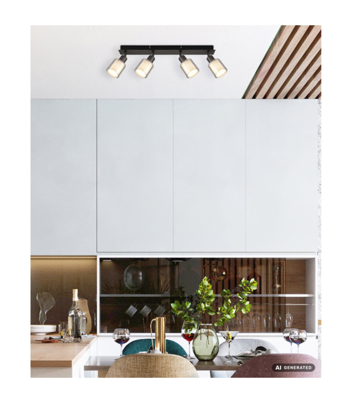 Villegas Ceiling Spotlight Bar Matt Gunmetal 4x E14-8