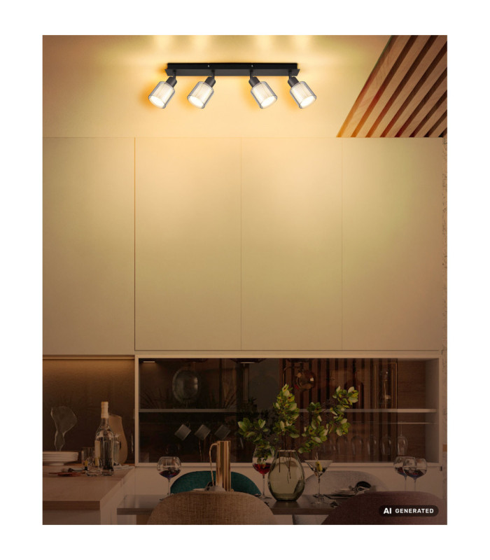 Villegas Ceiling Spotlight Bar Matt Gunmetal 4x E14-9