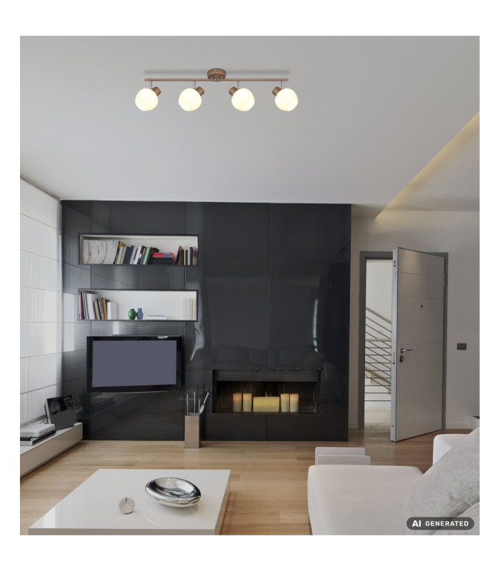 Eileen Ceiling Spotlight Bar Matt Coffee Colour  4x E27-6