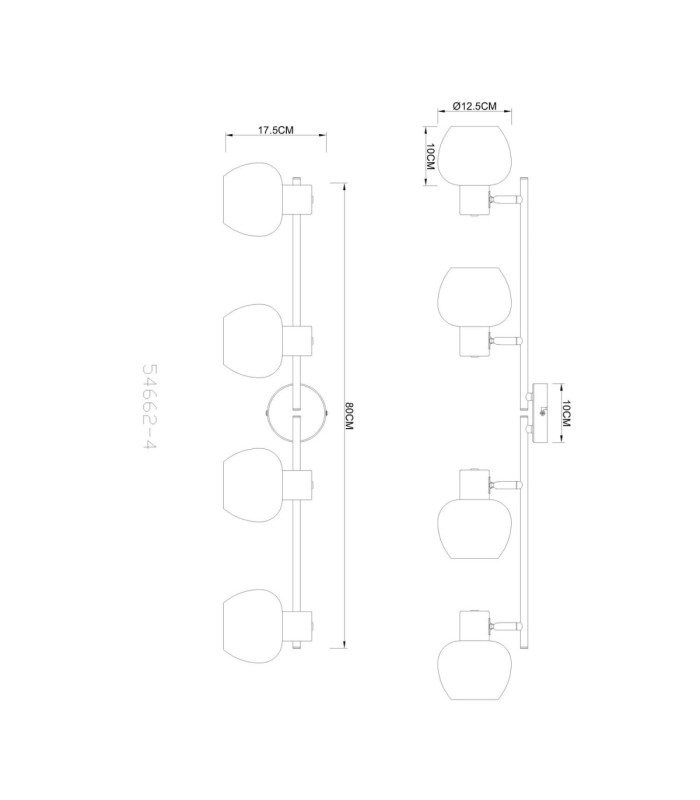 Eileen Ceiling Spotlight Bar Matt Coffee Colour  4x E27-7