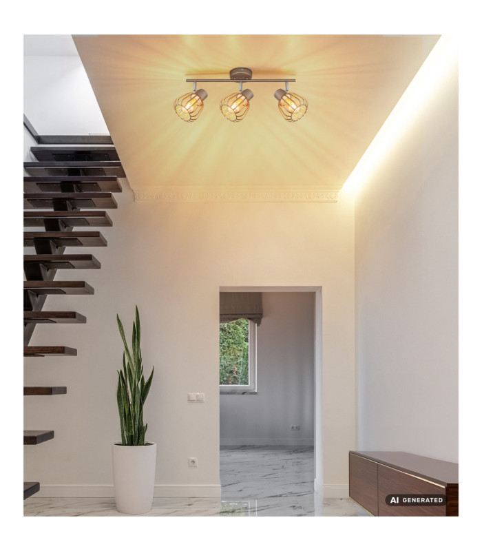 Olin Ceiling Spotlight Bar Matt Coffee Colour  3x E27-8
