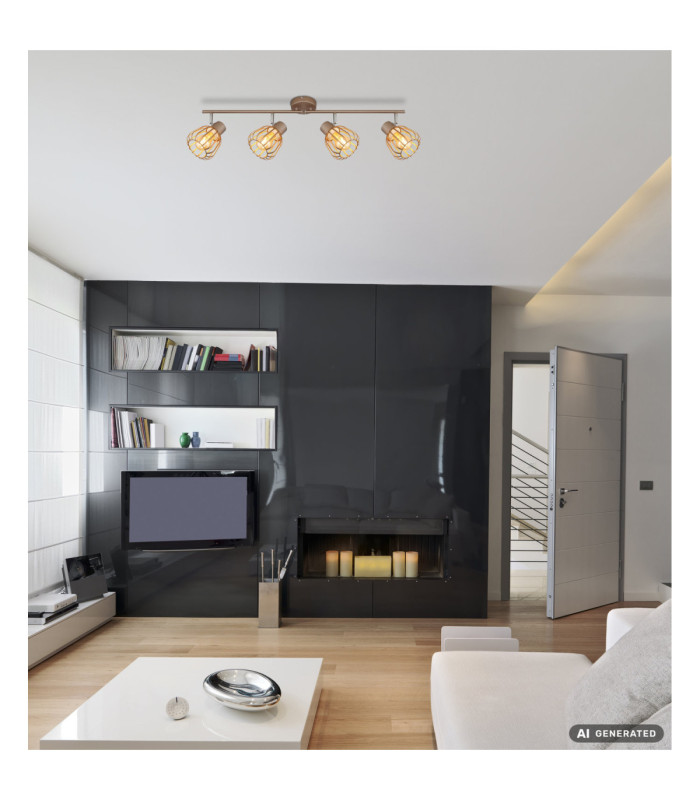 Olin Ceiling Spotlight Bar Matt Coffee Colour  4x E27-8