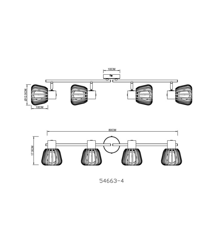 Olin Ceiling Spotlight Bar Matt Coffee Colour  4x E27-9