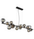 Riha Bar Pendant Ceiling Light Matt Black Smoke Glass Shades 13x G9 3000K-1