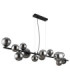 Riha Bar Pendant Ceiling Light Matt Black Smoke Glass Shades 13x G9 3000K-2