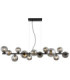 Riha Bar Pendant Ceiling Light Matt Black Smoke Glass Shades 13x G9 3000K-3