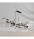 Riha Bar Pendant Ceiling Light Matt Black Smoke Glass Shades 13x G9 3000K-6