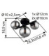 Riha Globe Ceiling Light Matt Black Smoke Glass Shades 3x G9 3000K-8