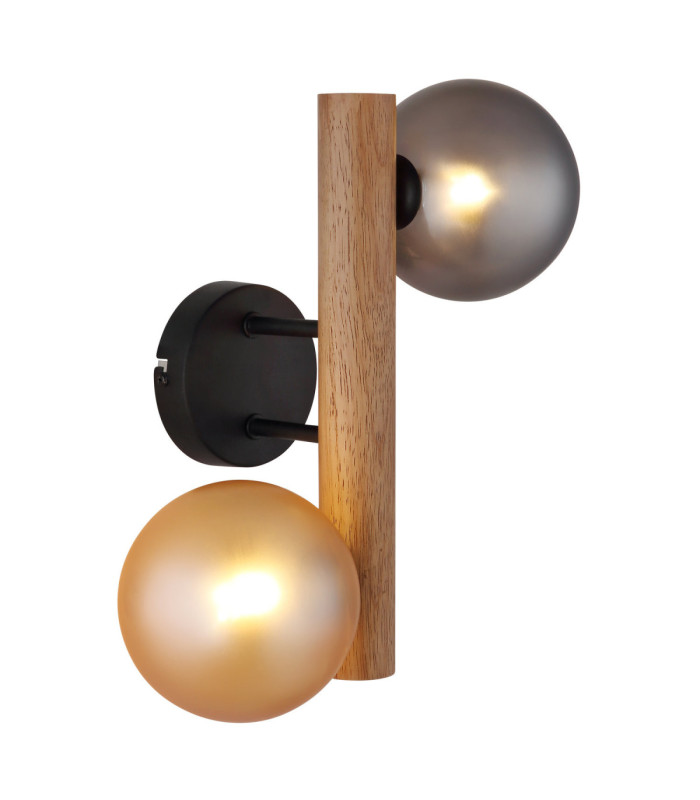 Riha Globe Wall Lights Matt Black 2x G9-1
