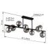 Riha Bar Pendant Ceiling Light Matt Black Smoke Glass Shades 9x G9 3000K-7