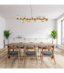 Riha Bar Pendant Ceiling Light Matt Black Amber Glass Shades 13x G9 3000K-7