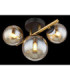 Riha Globe Ceiling Light Matt Black Amber Glass Shades 3x G9 3000K-4
