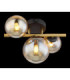Riha Globe Ceiling Light Matt Black Amber Glass Shades 3x G9 3000K-5