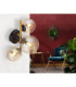 Riha Globe Ceiling Light Matt Black Amber Glass Shades 3x G9 3000K-6