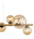 Riha Bar Pendant Ceiling Light Matt Black Amber Glass Shades 9x G9 3000K-4